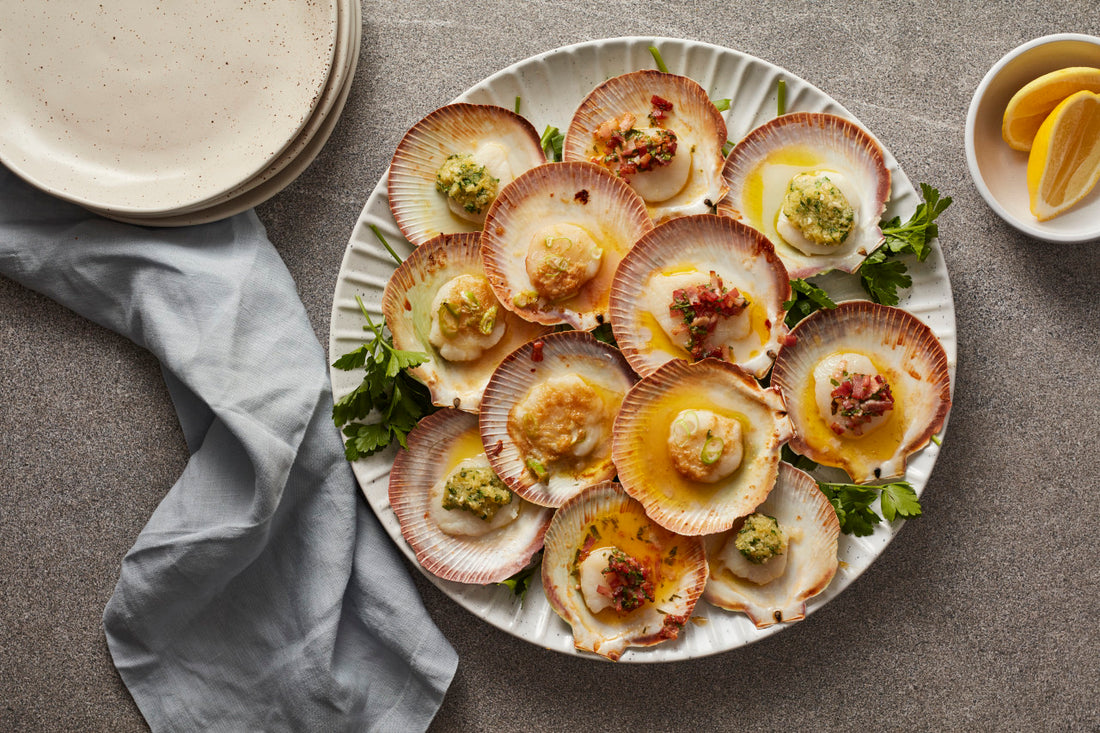 Baked Scallops in the Half Shell Three Ways