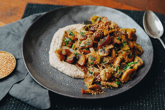 Roasted Mixed Mushrooms With Bread Sauce And Sesame