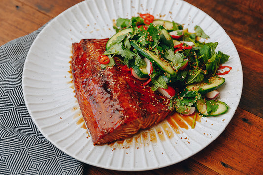 Teriyaki Glazed Salmon With Asian Salad