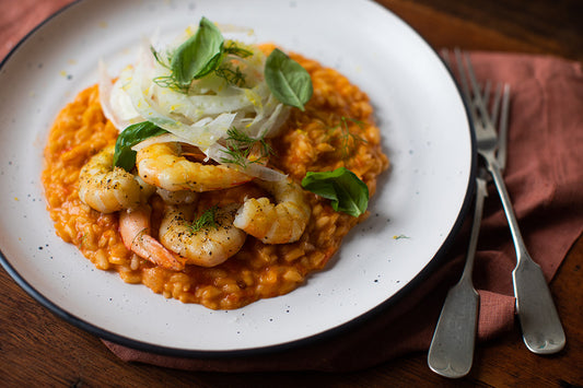 Roasted Tomato, Prawn & Fennel Risotto