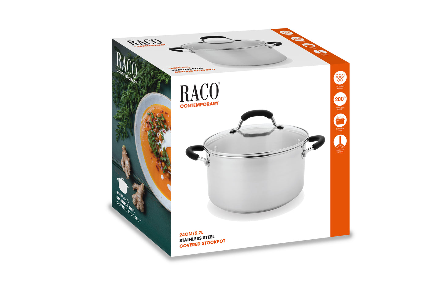 RACO Contemporary Stainless Steel Induction Stockpot 24cm/5.7L