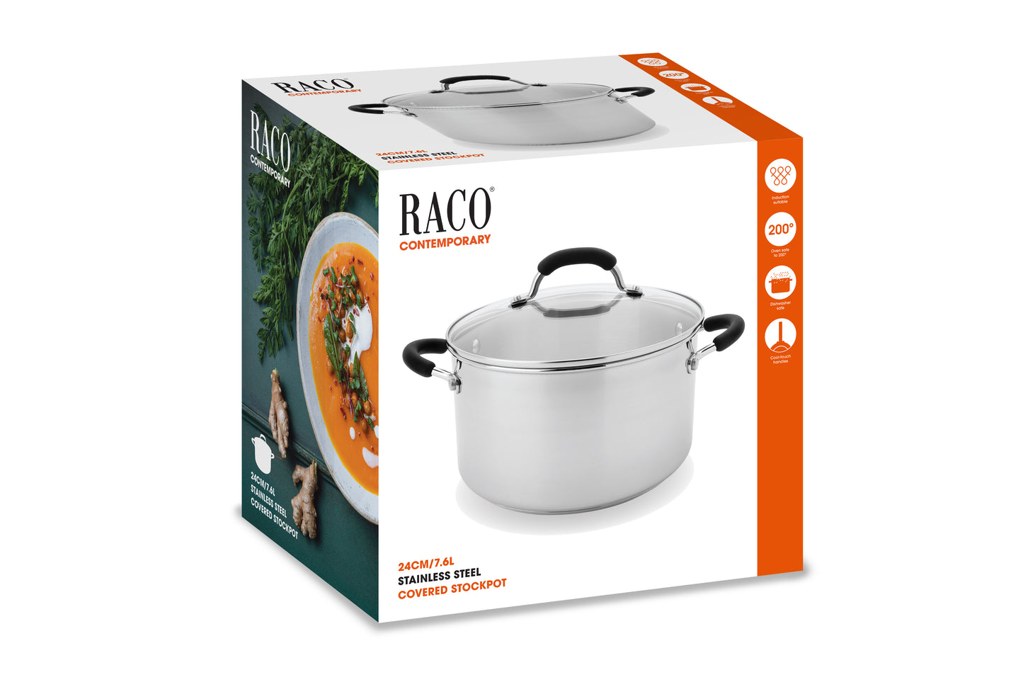 RACO Contemporary Stainless Steel Induction Stockpot 24cm/7.6L