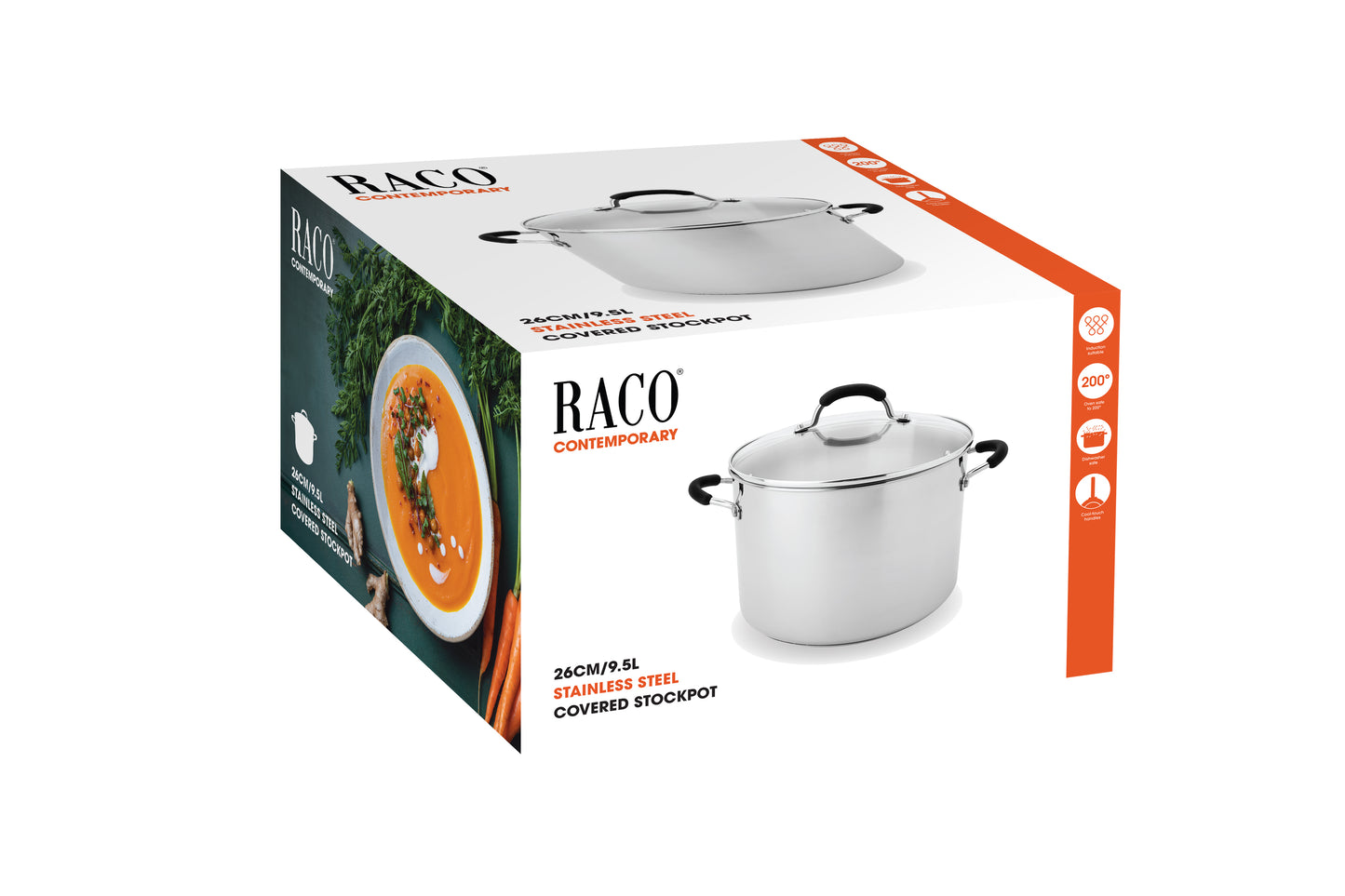 RACO Contemporary Stainless Steel Induction Stockpot 26cm/9.5L