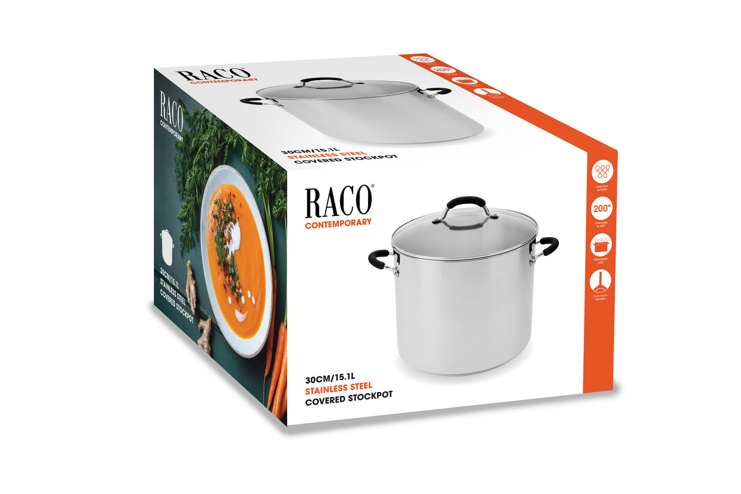 RACO Contemporary 30cm/15.1L Stainless Steel Stockpot