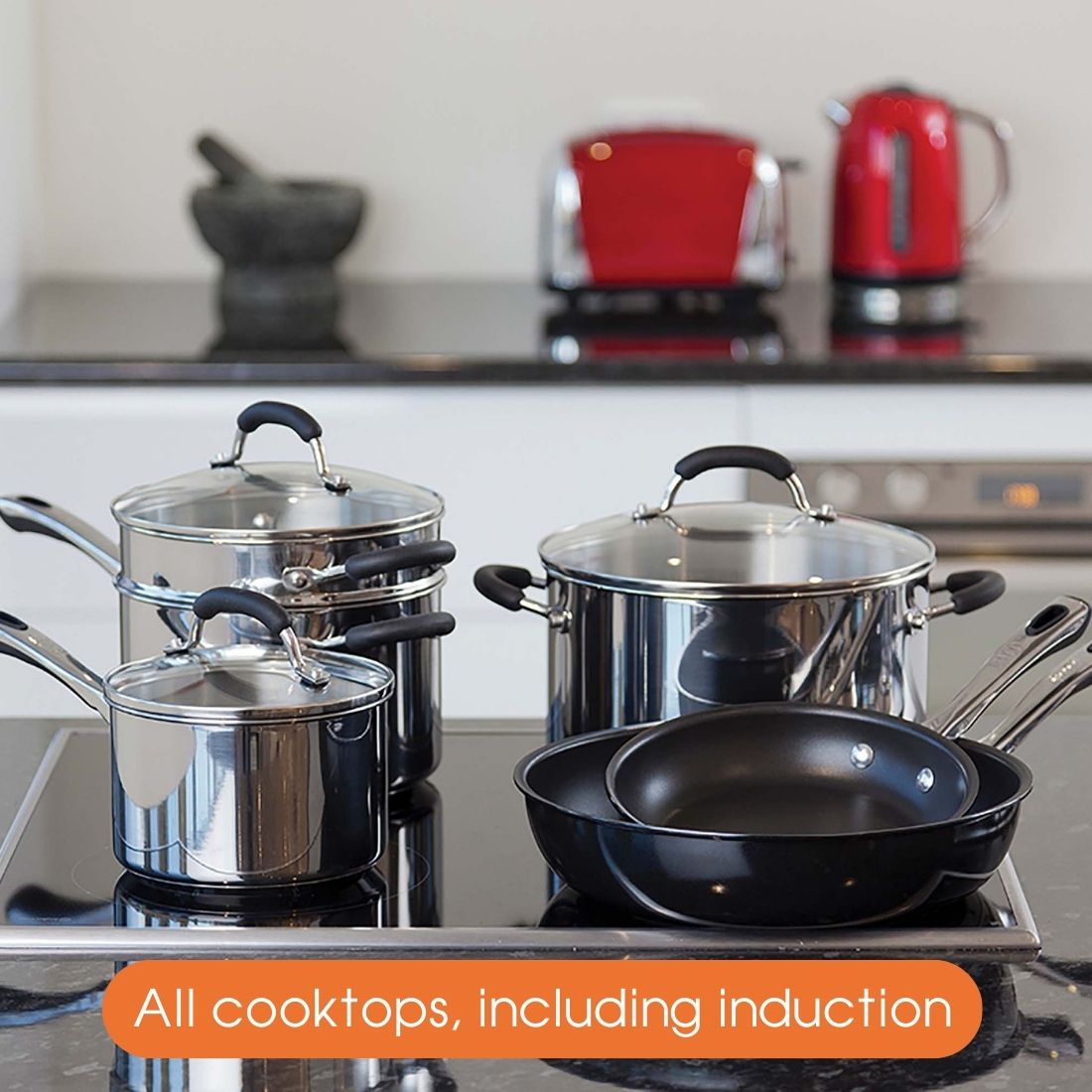 RACO Contemporary Stainless Steel Induction 3 Piece Saucepan Set