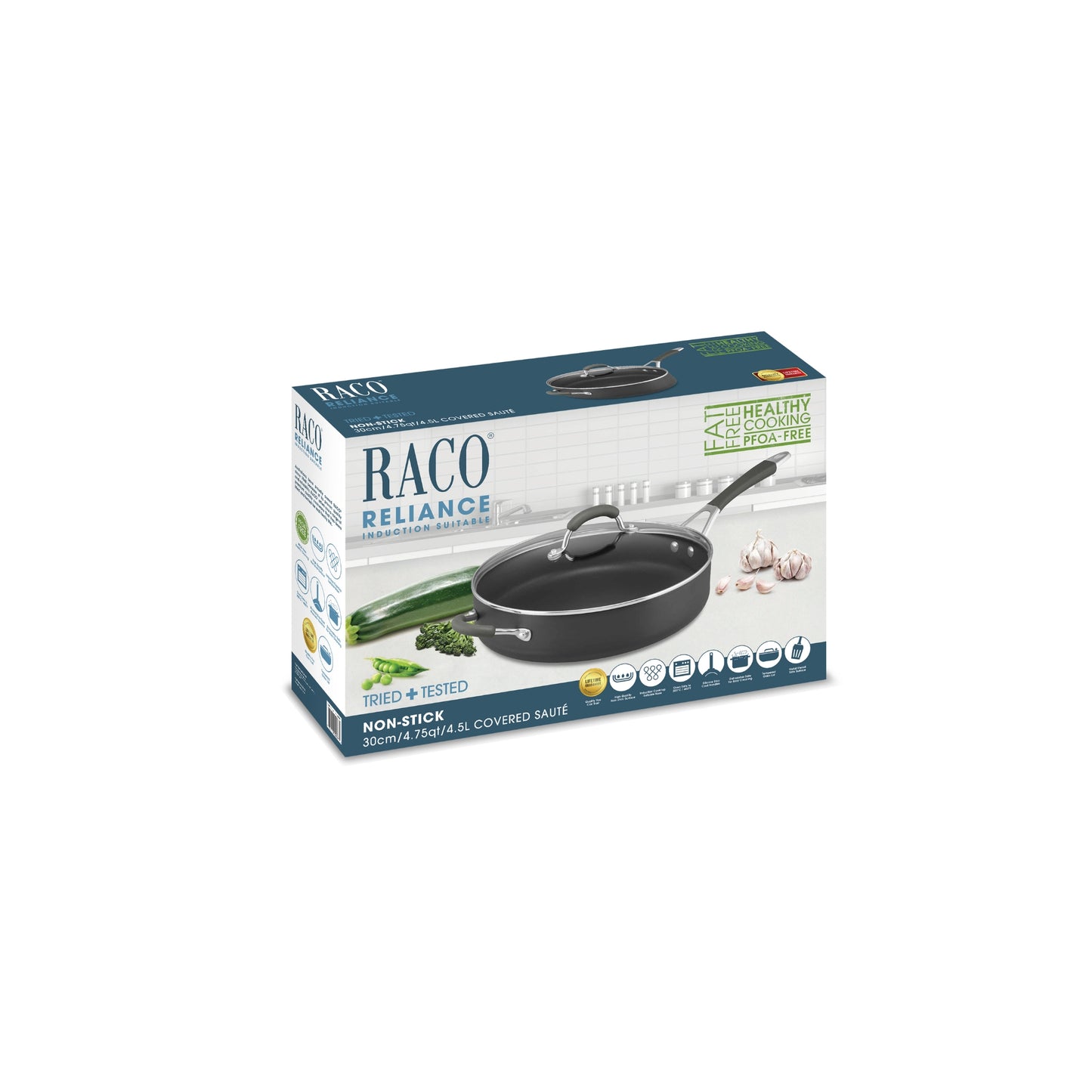 RACO Reliance Nonstick Induction Saute 30cm/4.5L Grey